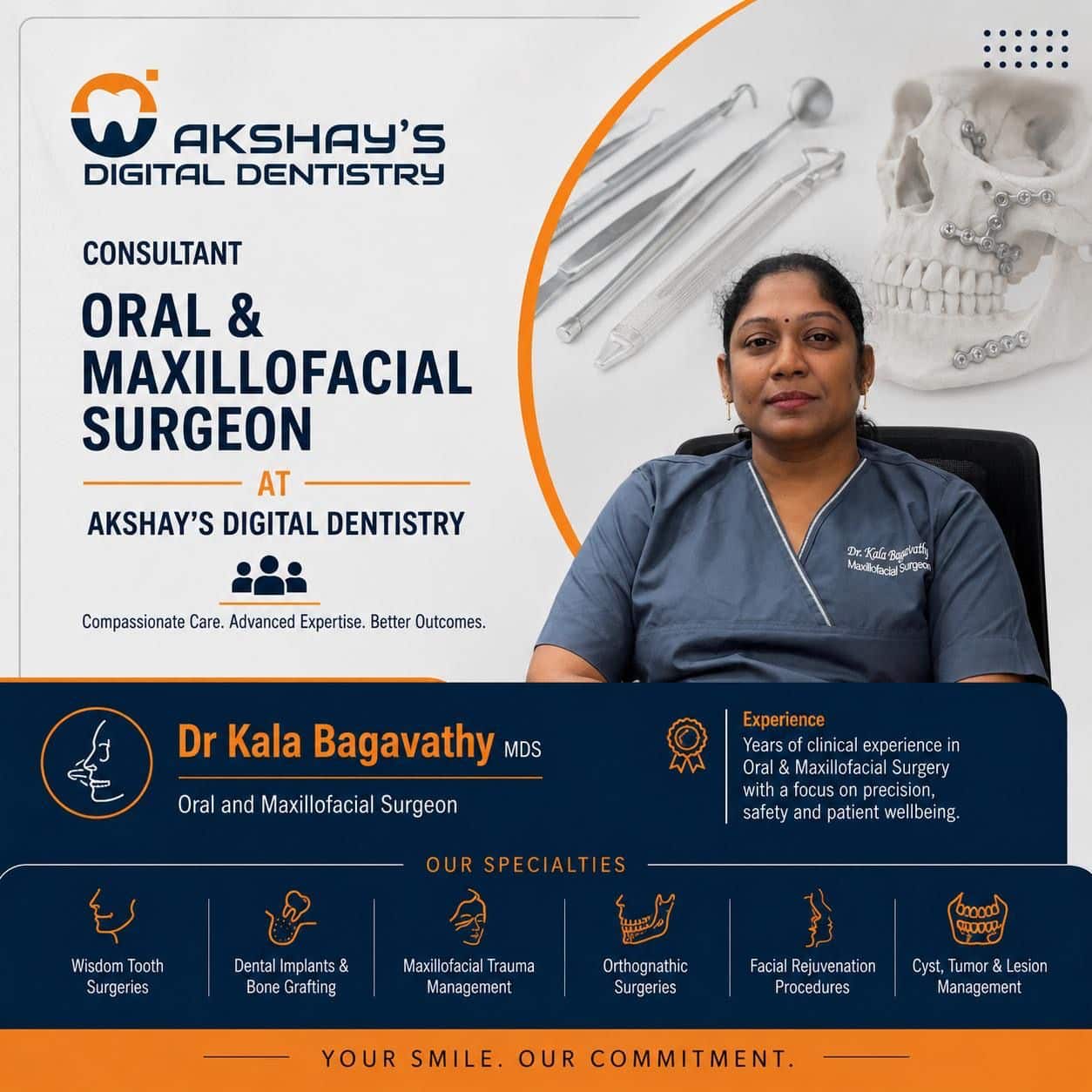 Dr. Kala Bagavathy, oral and maxillofacial surgeon